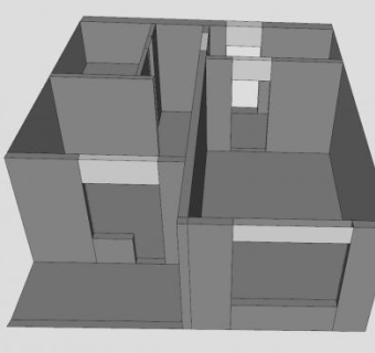 房屋墙壁户型SU模型下载_sketchup草图大师SKP模型
