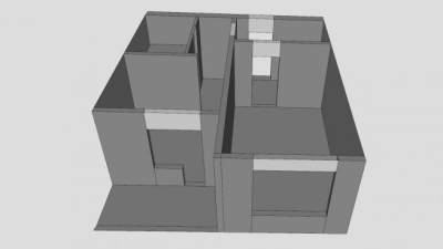 房屋墙壁户型SU模型下载_sketchup草图大师SKP模型