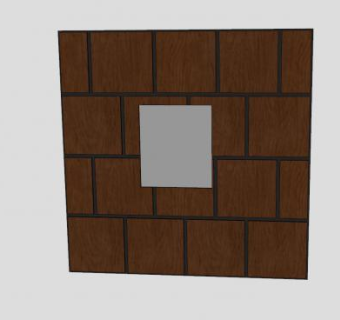 现代木板墙SU模型下载_sketchup草图大师SKP模型