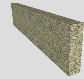 庭院砖石围墙SU模型下载_sketchup草图大师SKP模型