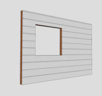 现代窗格房墙SU模型下载_sketchup草图大师SKP模型