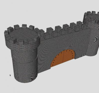 城堡的墙SU模型下载_sketchup草图大师SKP模型