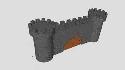 城堡的墙SU模型下载_sketchup草图大师SKP模型