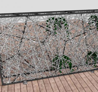 绿色盆栽创意墙SU模型下载_sketchup草图大师SKP模型