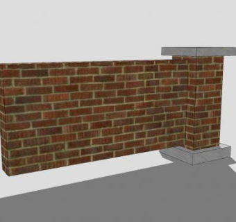 庭院砖壁墙SU模型下载_sketchup草图大师SKP模型