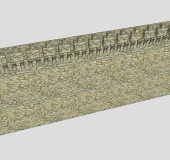 城堡的石砖墙SU模型下载_sketchup草图大师SKP模型