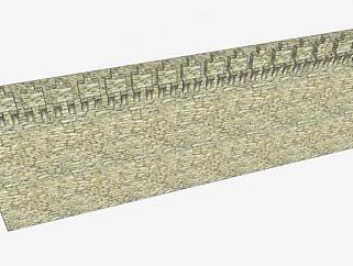 城堡的石砖墙SU模型下载_sketchup草图大师SKP模型