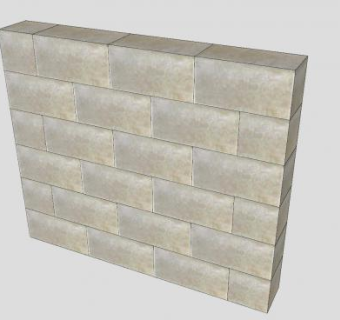 现代砌筑墙SU模型下载_sketchup草图大师SKP模型