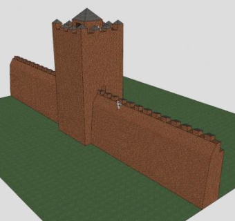中世纪城墙城塔SU模型下载_sketchup草图大师SKP模型