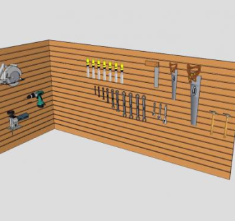 五金店墙壁壁挂工具SU模型下载_sketchup草图大师SKP模型