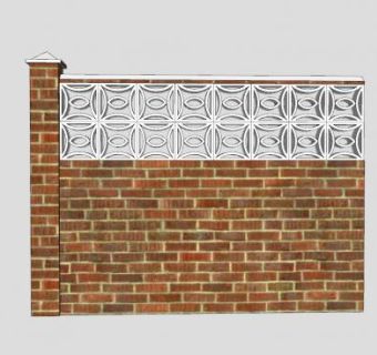 花园镂空花砖围墙SU模型下载_sketchup草图大师SKP模型