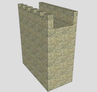 城堡护卫墙SU模型下载_sketchup草图大师SKP模型