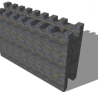 中世纪风格的墙SU模型下载_sketchup草图大师SKP模型