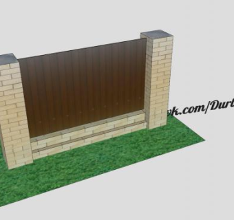 庭院田园风格木板围墙SU模型下载_sketchup草图大师SKP模型