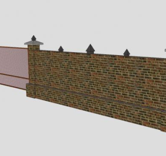 生锈门围墙建筑SU模型下载_sketchup草图大师SKP模型