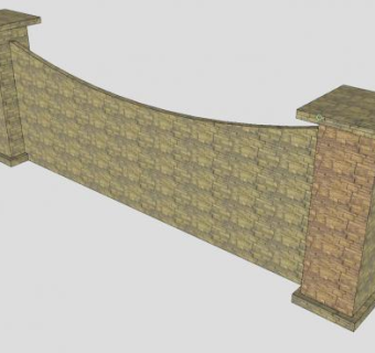 简约庭院围墙SU模型下载_sketchup草图大师SKP模型