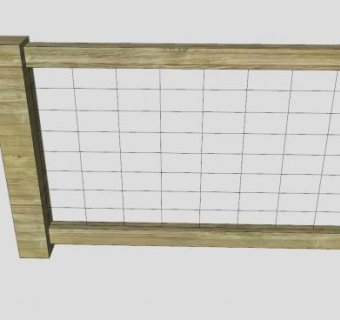 木框护栏围墙SU模型下载_sketchup草图大师SKP模型