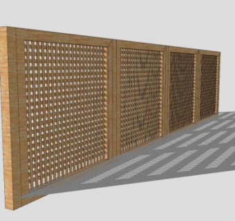 编织花园篱笆景墙SU模型下载_sketchup草图大师SKP模型