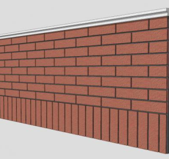现代红砌块墙SU模型下载_sketchup草图大师SKP模型