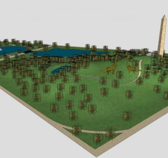 中央堤公园SU模型下载_sketchup草图大师SKP模型