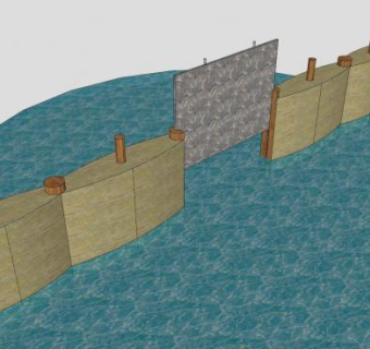 闸门大坝SU模型下载_sketchup草图大师SKP模型