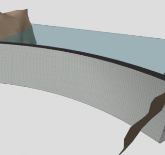 江河大坝建筑SU模型下载_sketchup草图大师SKP模型