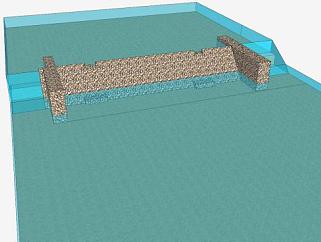 比西亚<em>河</em>上的水坝SU模型下载_sketchup草图大师SKP模型