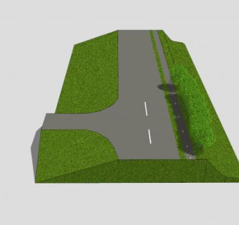 公路河堤SU模型下载_sketchup草图大师SKP模型