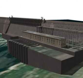 阿诸那瑟格水坝SU模型下载_sketchup草图大师SKP模型
