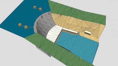 简易胡佛水坝SU模型下载_sketchup草图大师SKP模型