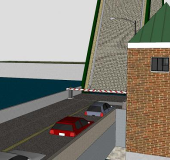 纤绳街大桥桥梁建筑SU模型下载_sketchup草图大师SKP模型