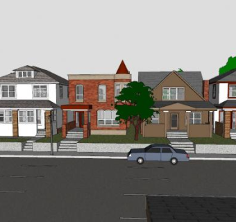 城市社区商业街SU模型下载_sketchup草图大师SKP模型