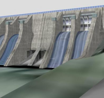 本莫尔水坝SU模型下载_sketchup草图大师SKP模型