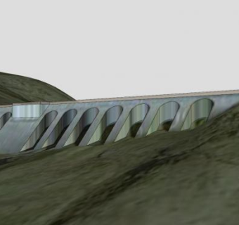 克鲁阿坎大坝SU模型下载_sketchup草图大师SKP模型