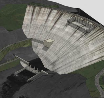 卡齐大坝SU模型下载_sketchup草图大师SKP模型