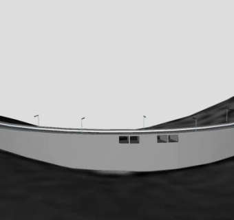 水库大坝SU模型下载_sketchup草图大师SKP模型