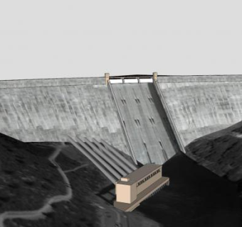 沙斯塔水坝SU模型下载_sketchup草图大师SKP模型