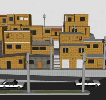 巴西贫民窟户外建筑SU模型下载_sketchup草图大师SKP模型