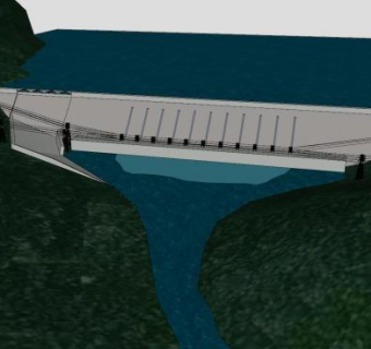 水电大坝SU模型下载_sketchup草图大师SKP模型