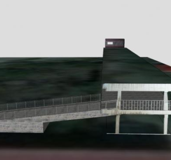 济南第五中学自行车棚道路设施SU模型下载_sketchup草图大师SKP模型