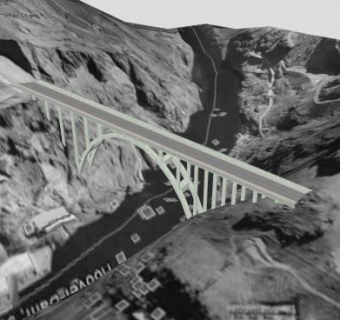 胡佛水坝和高架桥梁SU模型下载_sketchup草图大师SKP模型