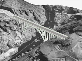 胡佛水坝和高架桥梁SU模型下载_sketchup草图大师SKP模型