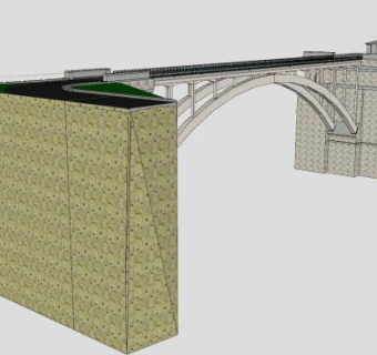 新克罗顿水坝桥SU模型下载_sketchup草图大师SKP模型
