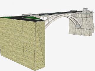 新克罗顿水坝桥SU模型下载_sketchup草图大师SKP模型