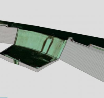 电力发电水坝SU模型下载_sketchup草图大师SKP模型