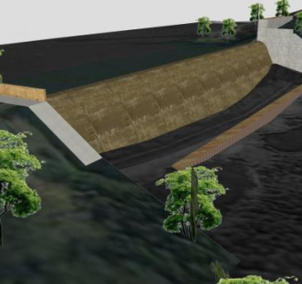 塔洛瓦大坝SU模型下载_sketchup草图大师SKP模型