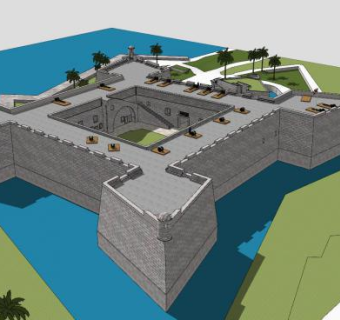 圣马科斯堡城堡建筑SU模型下载_sketchup草图大师SKP模型