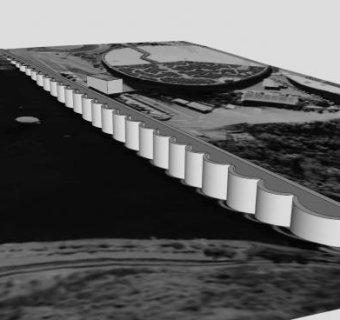 水库堤坝SU模型下载_sketchup草图大师SKP模型