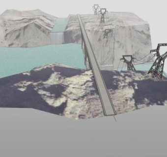 水坝上的高架桥SU模型下载_sketchup草图大师SKP模型