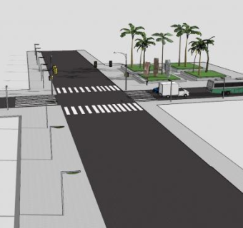 路线道路交叉SU模型下载_sketchup草图大师SKP模型